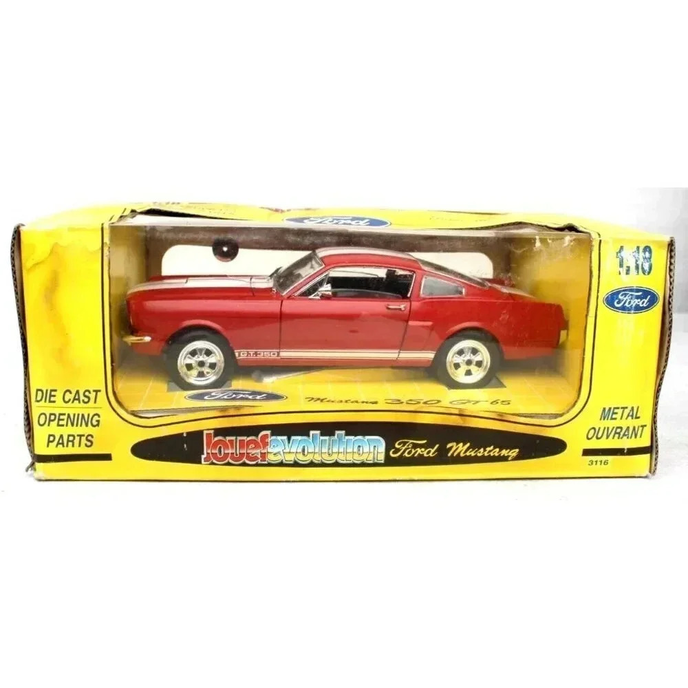 Vtg Jouef Evolution Red 1:18 Scale Ford Mustang 350 GT 65 Diecast Toy Race Car